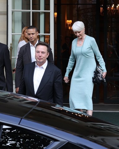 Paris, FRANCE  - *EXCLUSIVE*  - The SpaceX, investor, CEO, and product architect of Tesla, Elon Musk, and his family leave their hotel to go to the National Library in Paris, where an event awaits them.

Pictured: Elon Musk, Maye Musk

BACKGRID USA 16 JUNE 2023 

USA: +1 310 798 9111 / usasales@backgrid.com

UK: +44 208 344 2007 / uksales@backgrid.com

*UK Clients - Pictures Containing Children
Please Pixelate Face Prior To Publication*