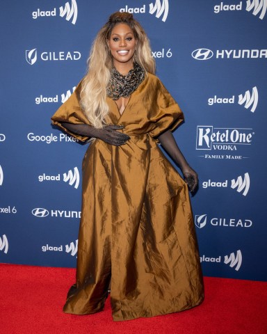 Laverne Cox attends the 33rd GLAAD Media Awards in New York City on Friday, May 6, 2022.
2022 Glaad Media Awards, New York, United States - 07 May 2022