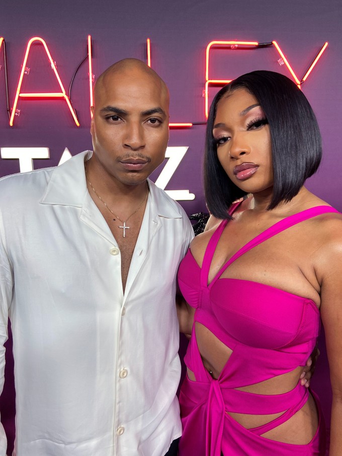 Dorion Renaud poses with Megan Thee Stallion