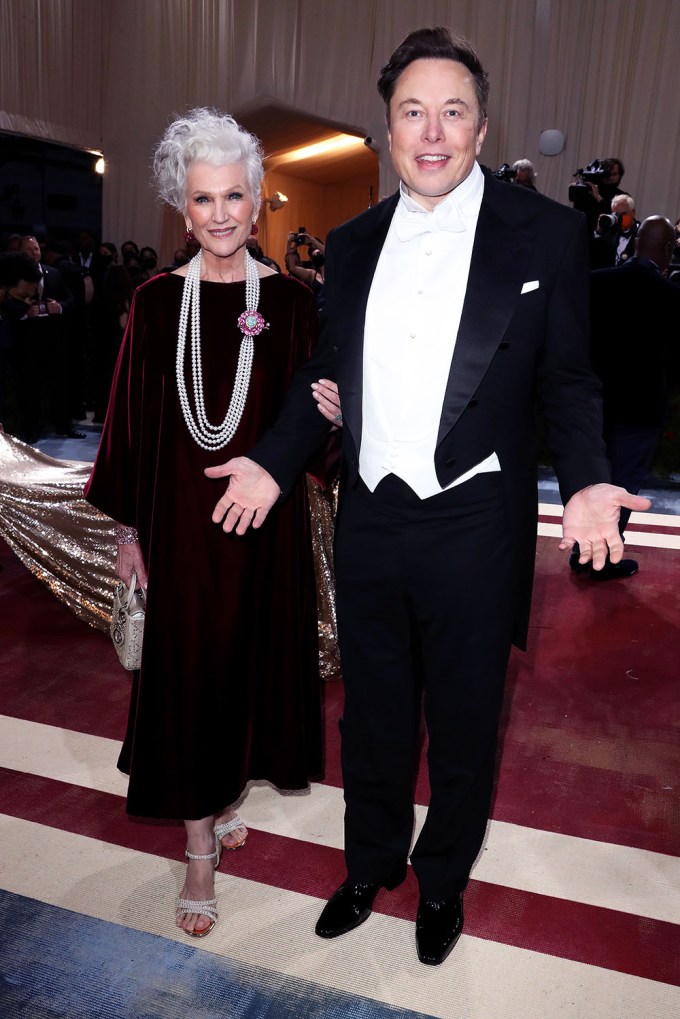 Maye Musk & Son Elon At The 2022 Met Gala