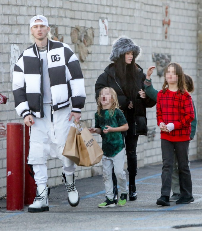 Megan Fox and MGK Out With Her Kids