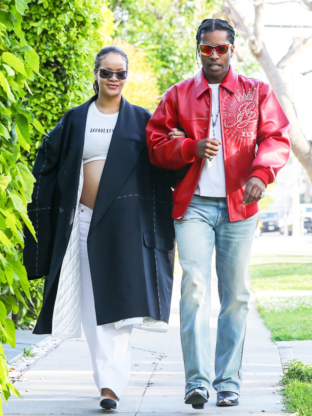 *EXCLUSIVE* Pregnant Rihanna and A$AP Rocky step out together after their son's name is revealed