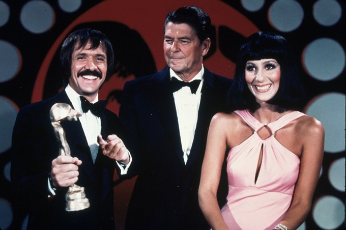 Sonny, Cher & Ronald Regan In 1971