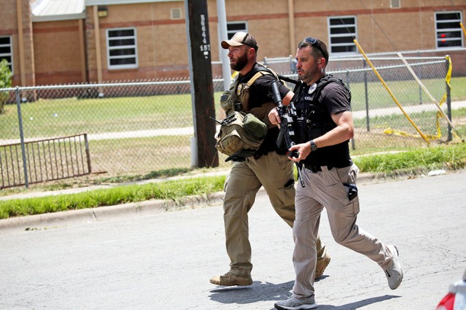 Heavily armed police were called to the scene