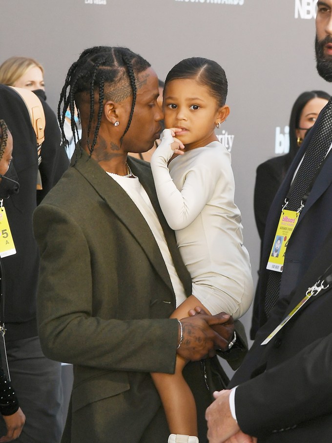 Travis Scott Kisses His Daughter