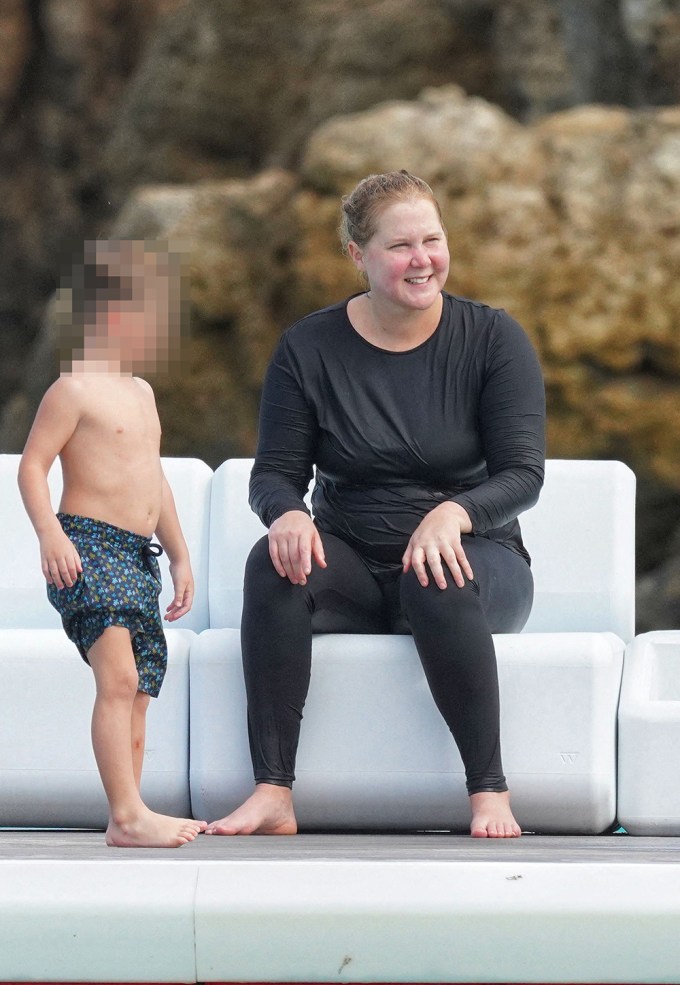 Amy Schumer & Her Son In St. Barts