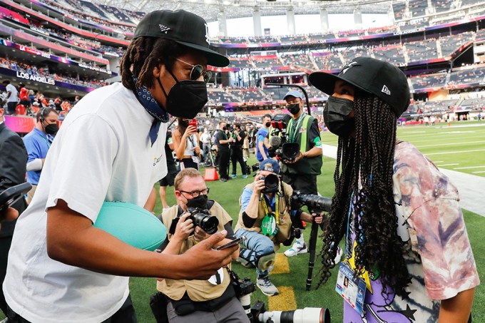 Blue Ivy Carter With JAY-Z at the Super Bowl