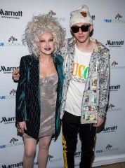 Cyndi Lauper, Declyn Lauper, Dex. Cyndi Lauper and her son Declyn Lauper pose backstage at the 8th Annual "Home for the Holidays" benefit concert at the Beacon Theatre, in New York
Cyndi Lauper's 8th Annual Home for the Holidays Benefit Concert - Press Room, New York, USA - 08 Dec 2018