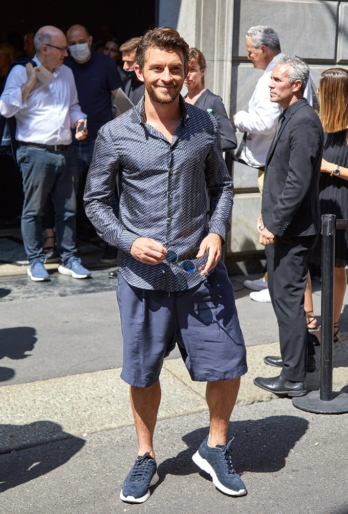 Jonathan Bailey At Giorgio Armani