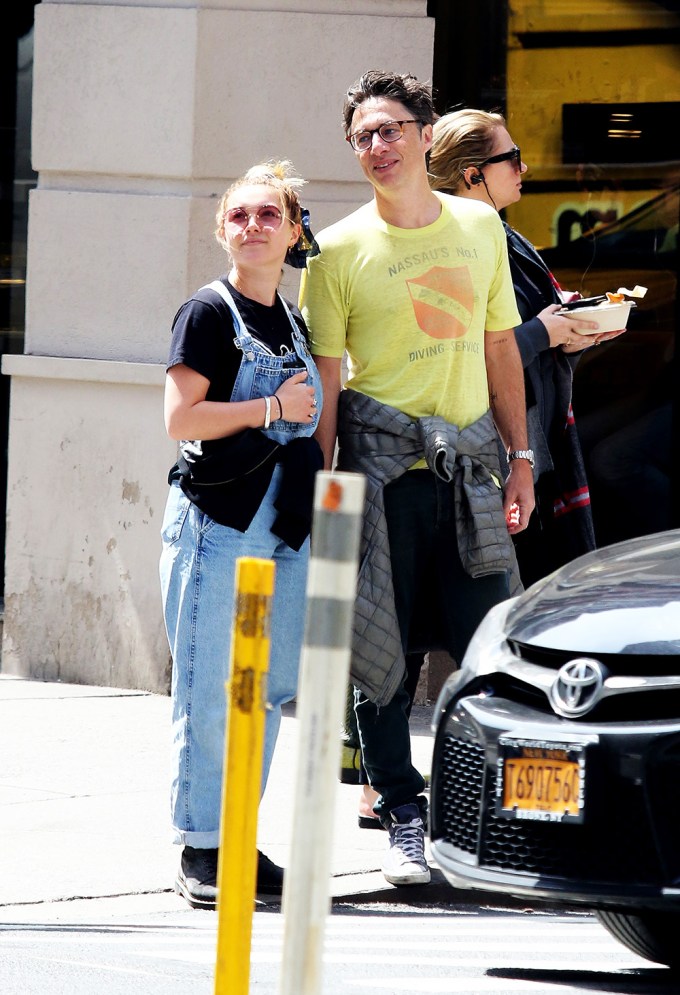 Zach Braff & Florence Pugh In New York