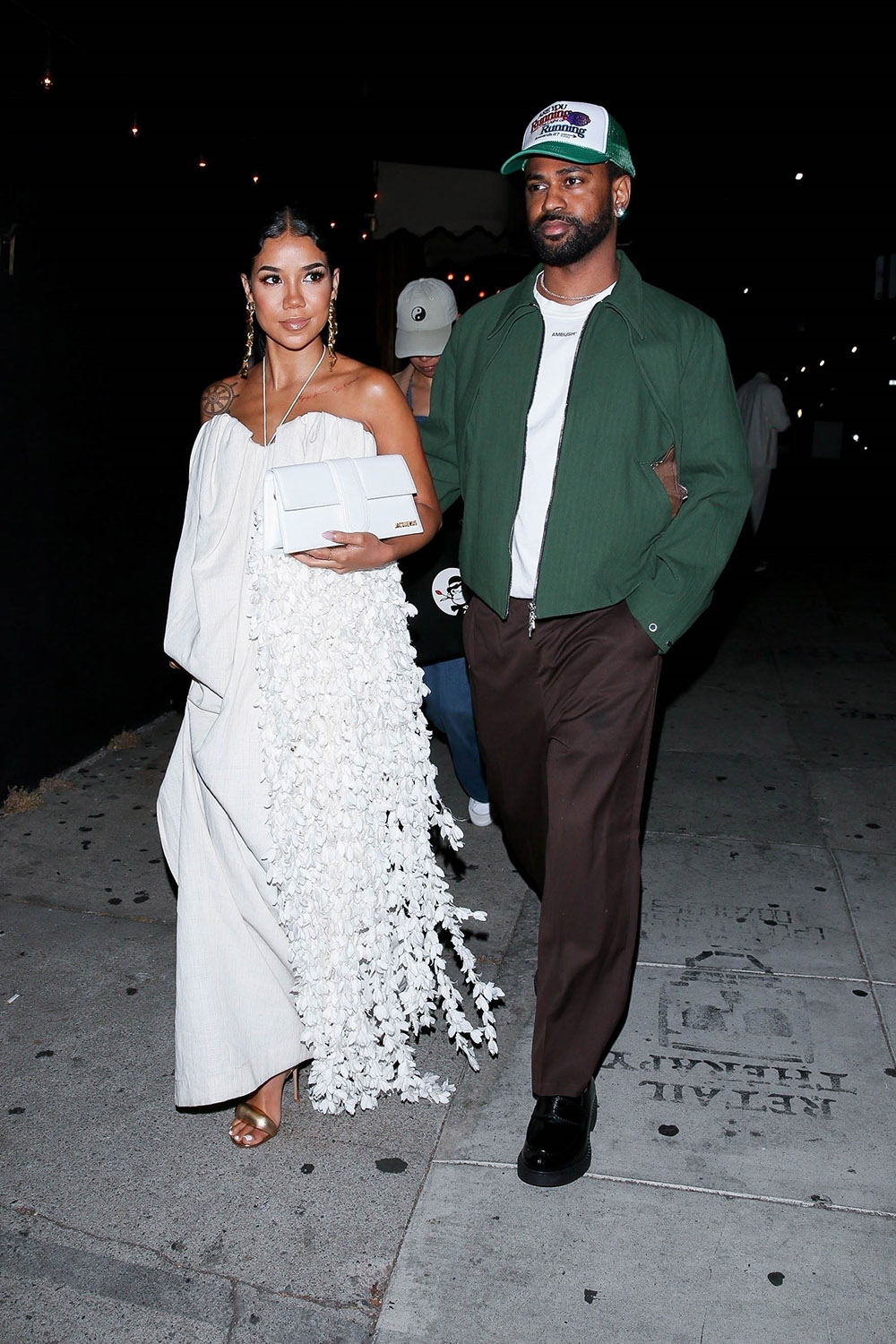 *EXCLUSIVE* Big Sean is the perfect gentleman as he escorts pregnant girlfriend Jhene Aiko out of The Nice Guy!