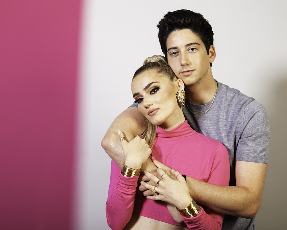 Milo Manheim and Meg Donnelly visit HollywoodLife for a portrait studio session while promoting 'Zombies 3.'