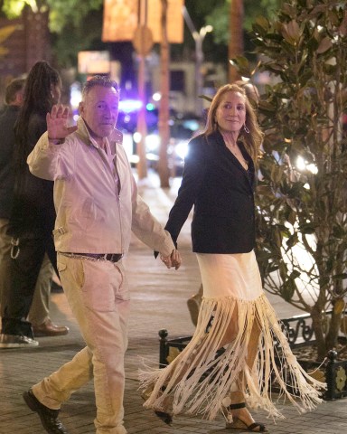 Barack Obama, Bruce Springsteen and Steven Spielberg with their wives seen out for dinner in Barcelona together. 27 Apr 2023 Pictured: Obama, Springsteen and Spielberg. Photo credit: Emilio Utrabo / MEGA TheMegaAgency.com +1 888 505 6342 (Mega Agency TagID: MEGA974101_002.jpg) [Photo via Mega Agency]