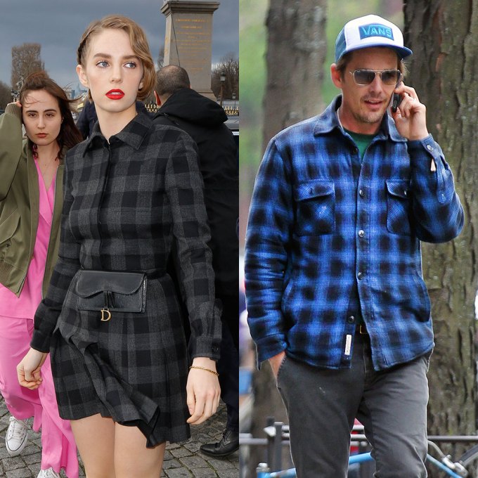 Maya Hawke & Ethan Hawke In Plaid