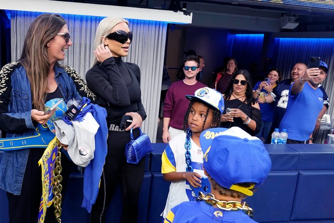 Kim Kardashian & Saint West at the LA Rams game