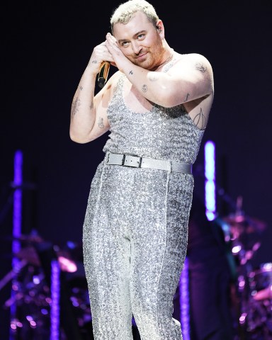 Sam Smith performing on stage at Capital's Jingle Bell Ball 2022
Capital's Jingle Bell Ball with Barclaycard, Show, The O2 Arena, London, UK - 10 Dec 2022