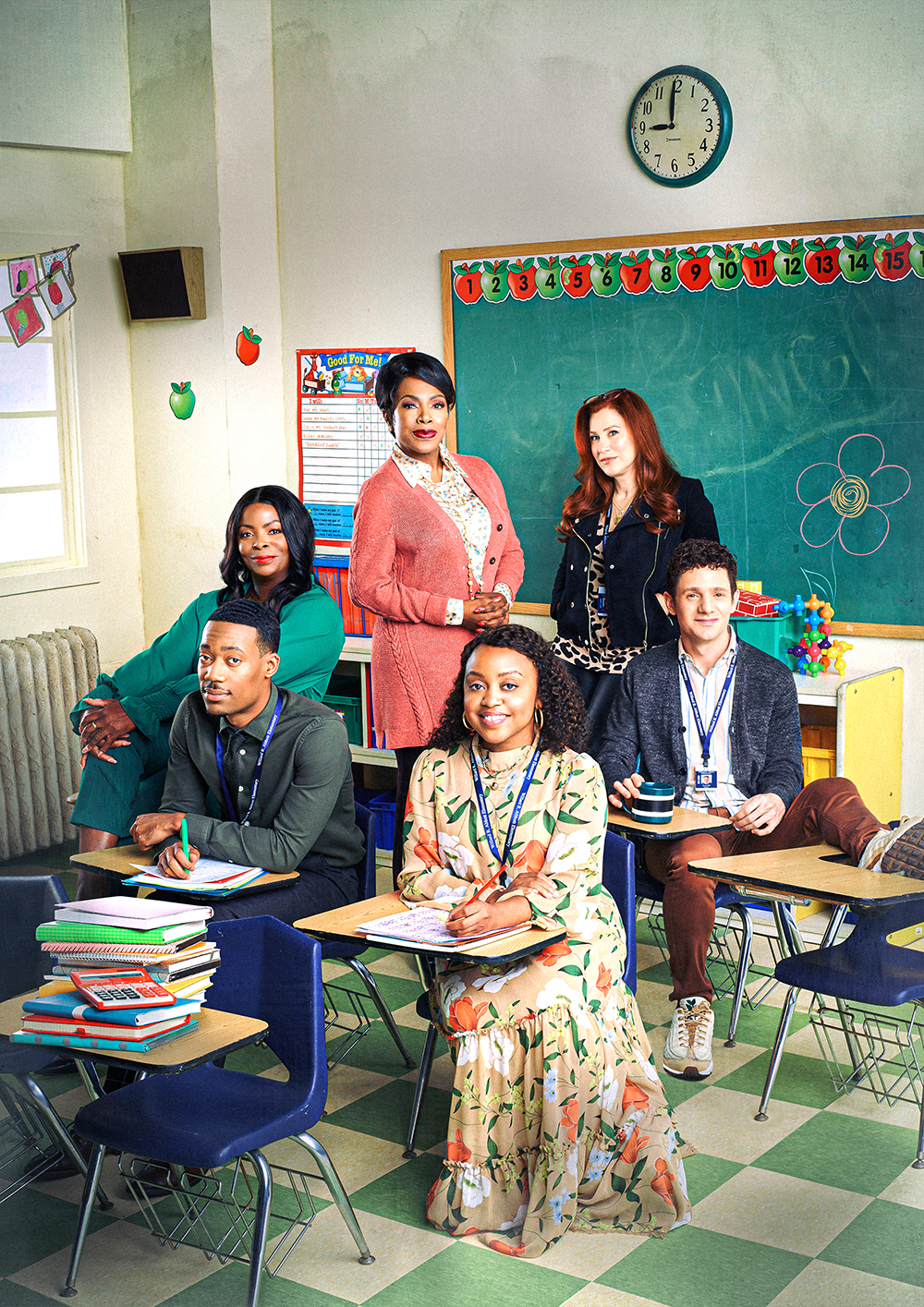 ABBOTT ELEMENTARY - ABC's "Abbott Elementary" stars Tyler James Williams as Gregory, Janelle James as Ava, Quinta Brunson as Janine, Sheryl Lee Ralph as Barbara, Chris Perfetti as Jacob, and Lisa Ann Walter as Melissa. (ABC/Pamela Littky)