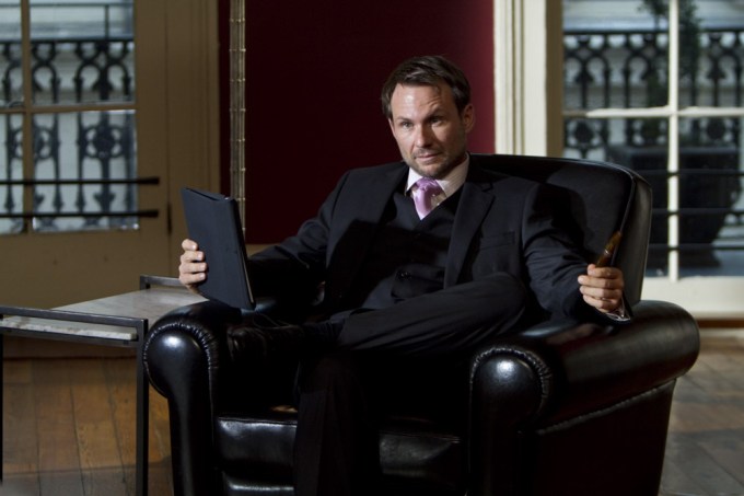 Christian Slater in a suit and tie