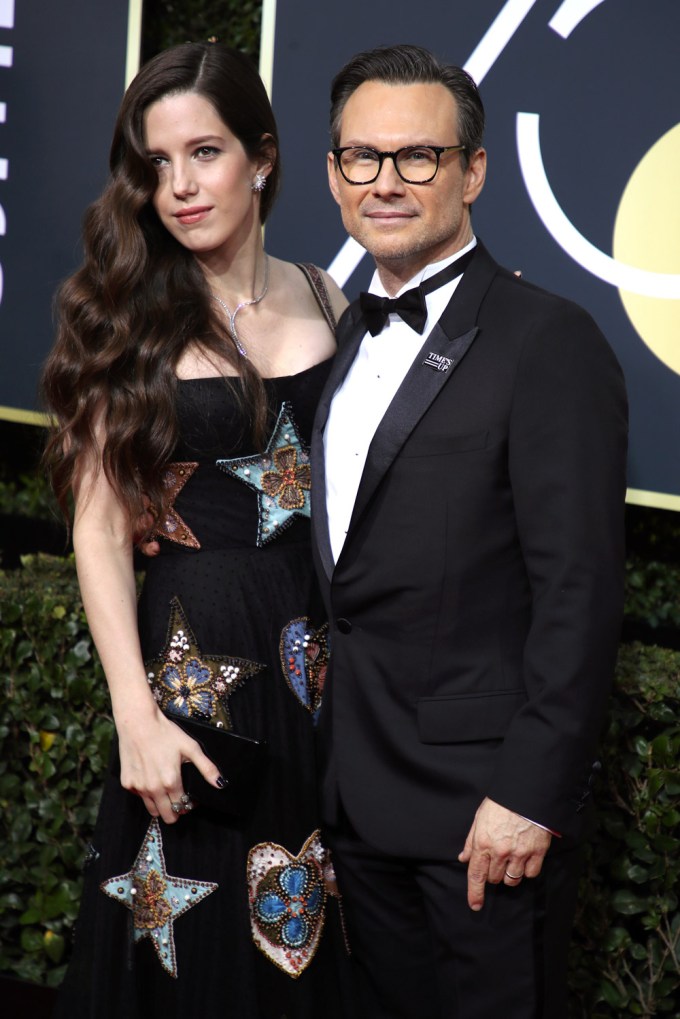 Christian Slater and his wife