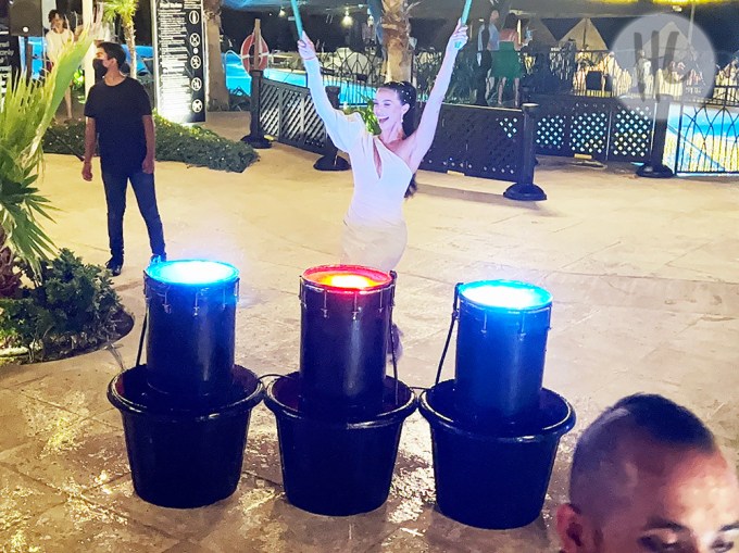 Sheana Shay Plays The Water Bongos At Her Welcome Wedding White Party In Cancun