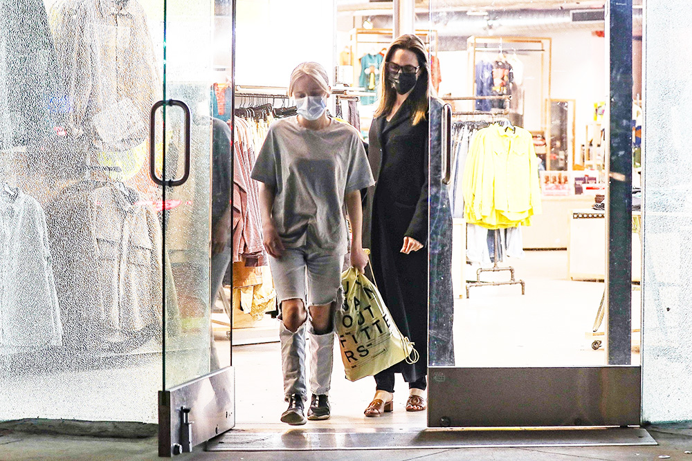 *EXCLUSIVE* Angelina Jolie and daughter Shiloh shop for a bargain at Urban Outfitters