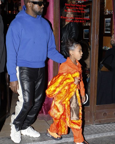 Kanye West, North West
Kim Kardashian and Kourtney Kardashian, out and about, Paris Fashion Week, France - 01 Mar 2020
