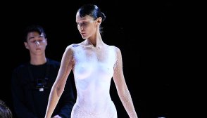 Bella Hadid spray-on dress
