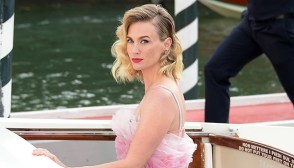 January Jones pink bikini