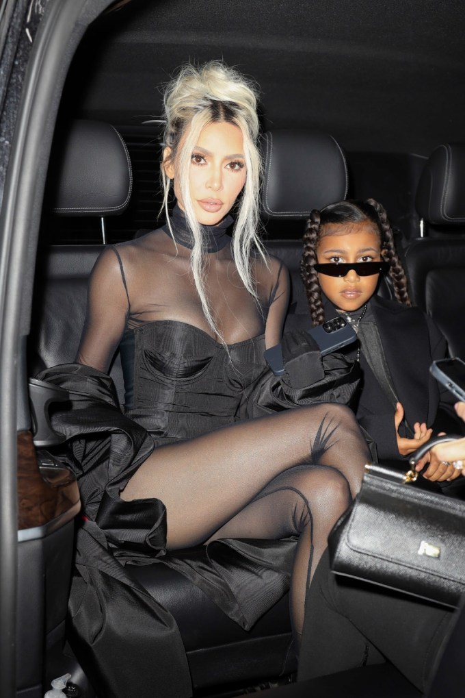 Kim Kardashian & North West Leaving Hotel