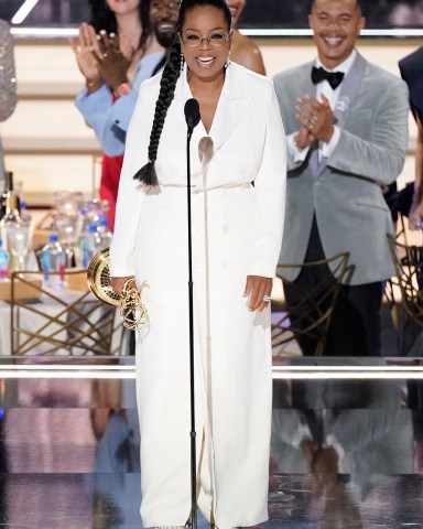 Oprah Winfrey speaks on stage at the 74th Primetime Emmy Awards, at the Microsoft Theater in Los Angeles
2022 Primetime Emmy Awards - Show, Los Angeles, United States - 12 Sep 2022