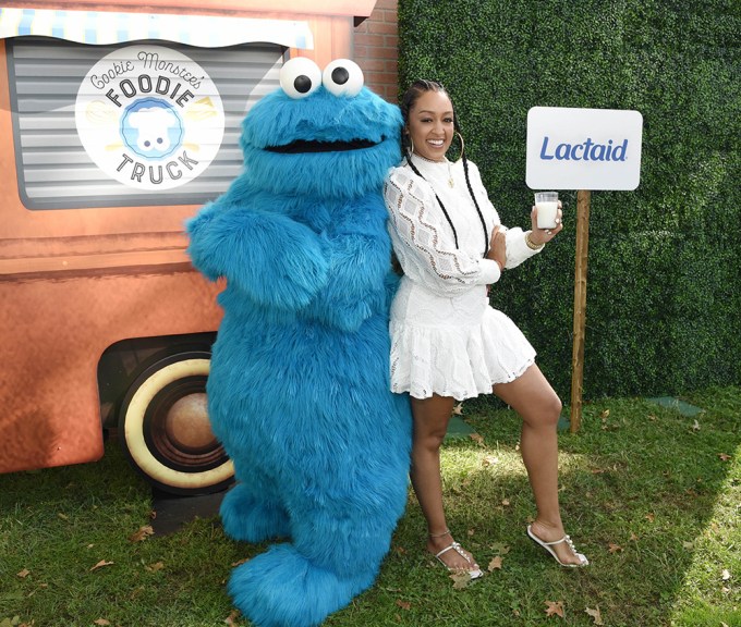 Tia Mowry Enjoys cookies and LACTAID Milk