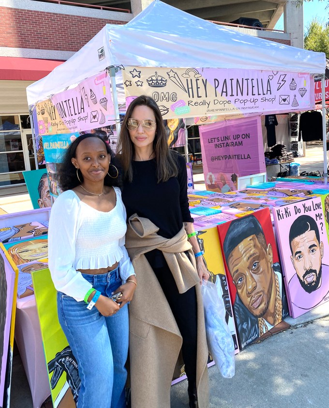 Angelina Jolie & Zahara At Spelman Homecoming