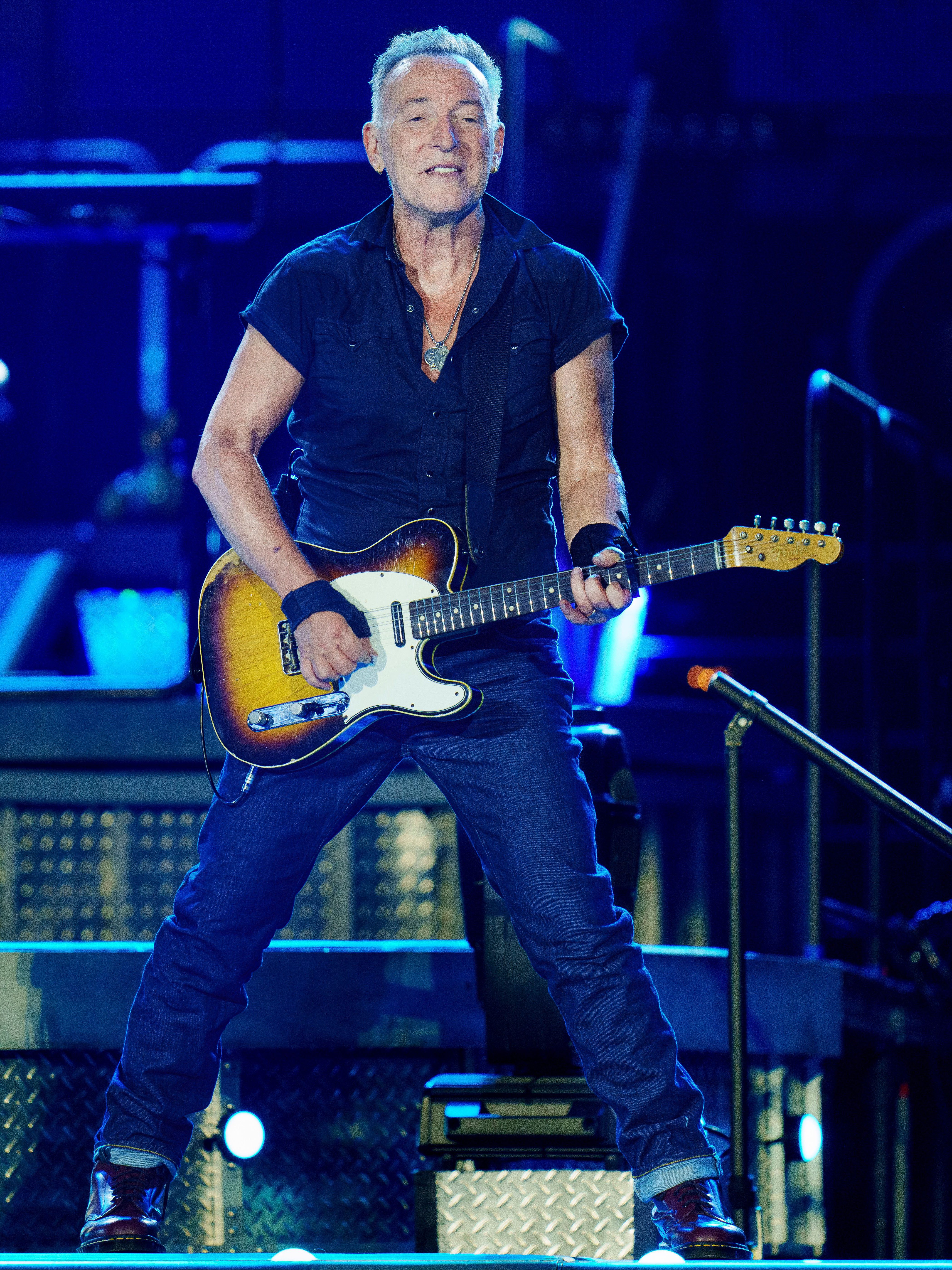 Bruce Springsteen and the E Street Band perform on stage during their concert at Parken venue in Copenhagen, Denmark, 11 July 2023.
Bruce Springsteen and the E Street Band in concert in Copenhagen, Denmark - 11 Jul 2023