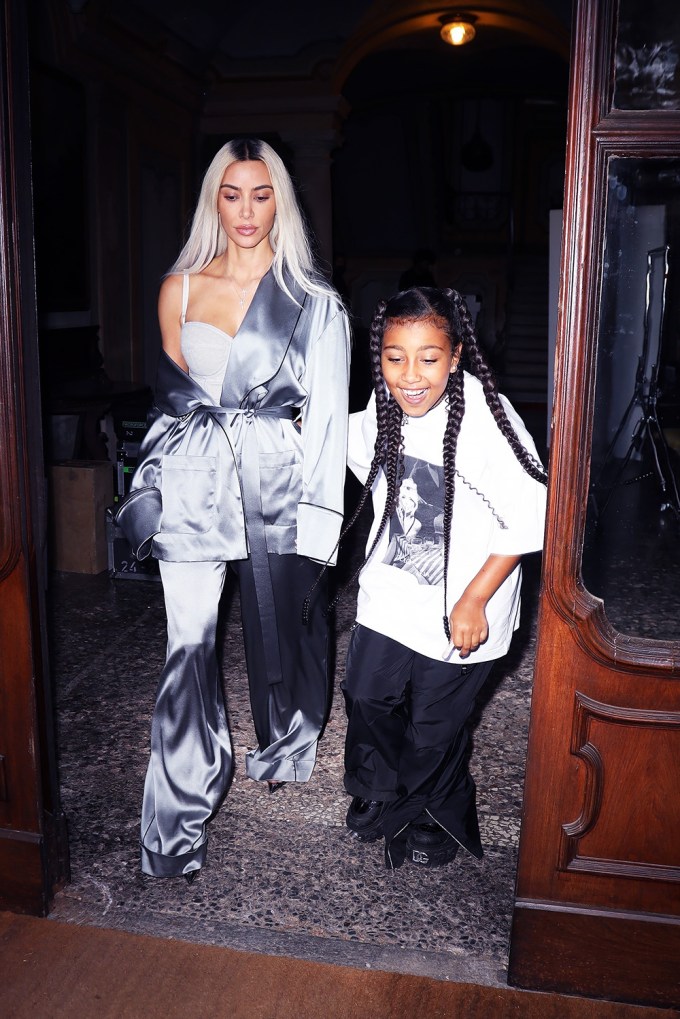 Kim Kardashian & North West In Milan