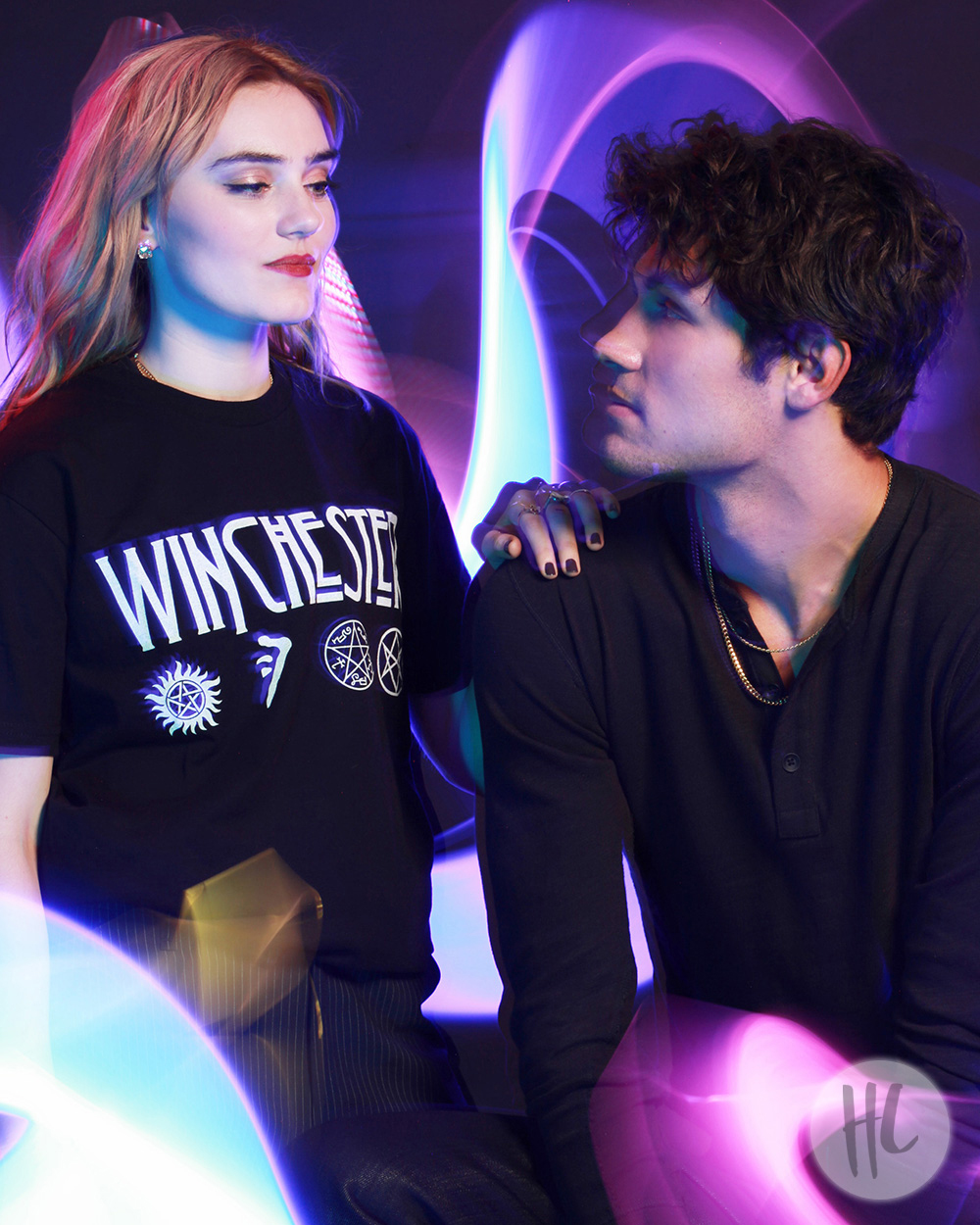 'The Winchesters' stars Meg Donnelly and Drake Rodger stopped by HollywoodLife's NYCC portrait studio.