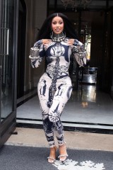 Cardi B leaving her Paris hotel. PFW. 05 Jul 2023 Pictured: Cardi B. Photo credit: Raw Image LTD/MEGA TheMegaAgency.com +1 888 505 6342 (Mega Agency TagID: MEGA1003838_001.jpg) [Photo via Mega Agency]