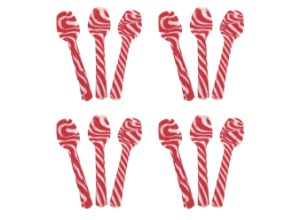 A set of candy cane spoons.