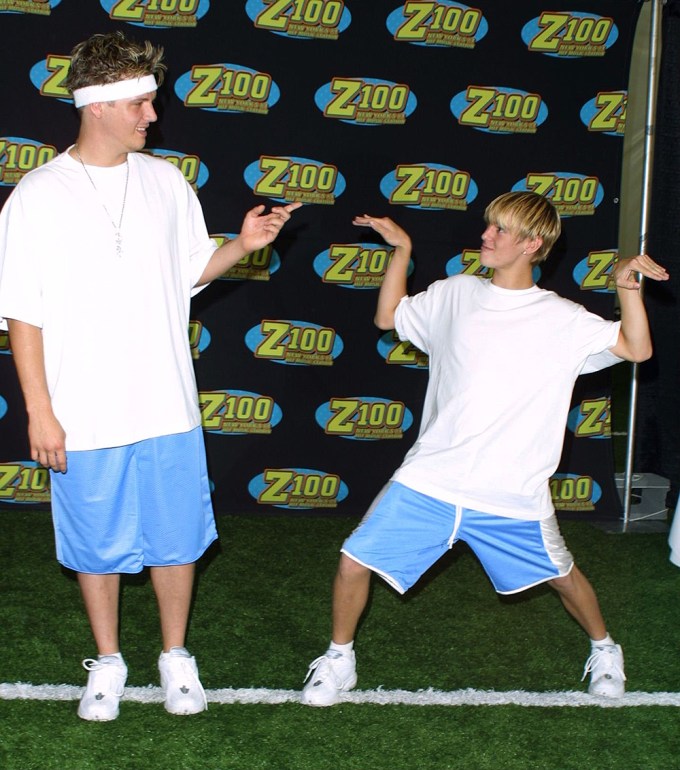 Aaron Carter and Nick Carter at a concert event