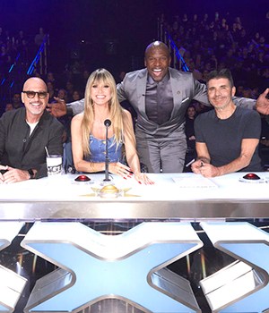 AMERICA'S GOT TALENT: ALL-STARS -- "Judges/Host" -- Pictured: (l-r) Howie Mandel, Heidi Klum, Terry Crews, Simon Cowell -- (Photo by: Trae Patton/NBC)