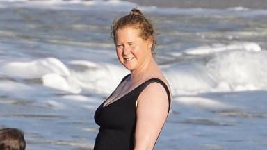 Amy Schumer black swimsuit