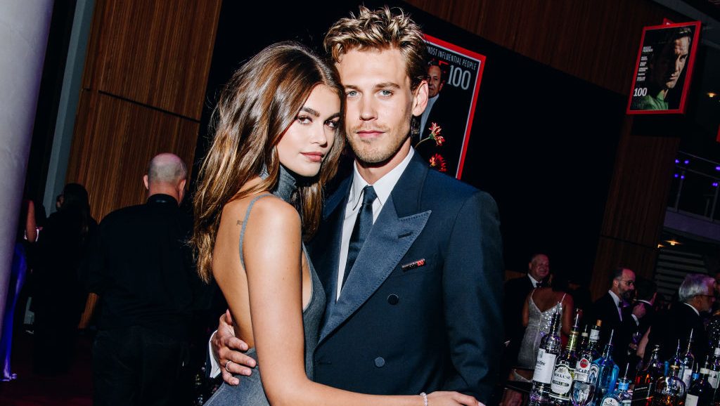 Kaia Gerber and Austin Butler at the TIME100 Gala held at Frederick P. Rose Hall on April 26, 2023 in New York City. (Photo by Nina Westervelt/Variety via Getty Images)