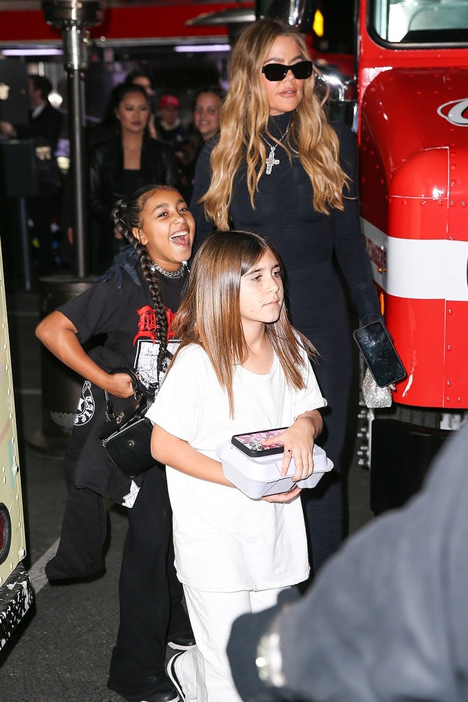 Khloe Kardashian with North West & Penelope Disick