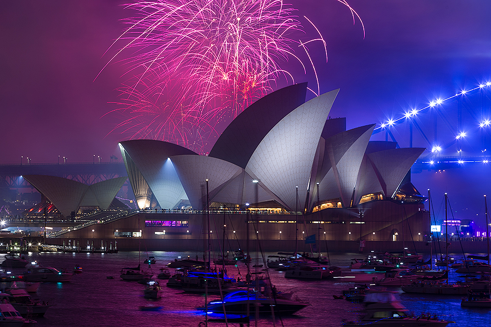 A New Years Eve Fireworks Show Ushers In The Beginning Of 2023 In Sydney, Australia