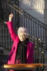 Musician Cyndi Lauper performs before United States President Joe Biden hosts a ceremony to sign the Respect for Marriage Act on the South Lawn of the White House in Washington, DC on Tuesday, December 13, 2022. Credit: Chris Kleponis / Pool via CNP
President Joe Biden hosts a ceremony to sign the Respect for Marriage Act, Washington, United States - 13 Dec 2022