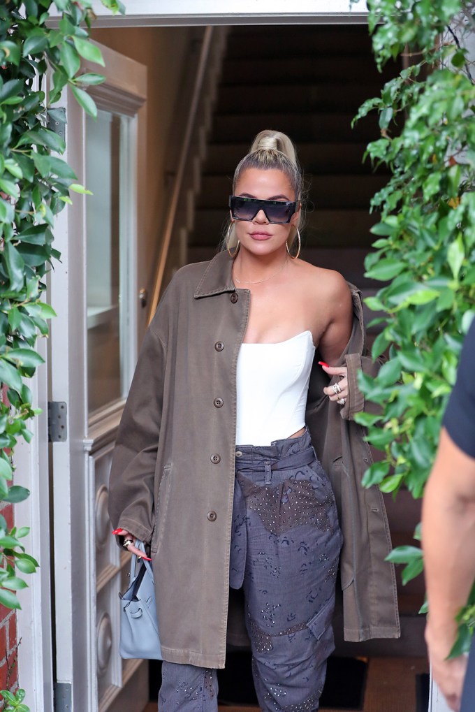 Khloe Kardashian in Oversized Coat