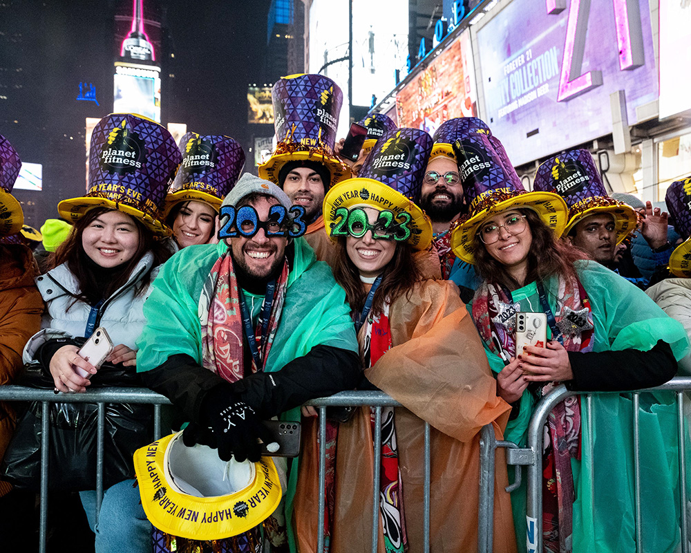 Revelers wait for the ball to drop on New Year's Eve in Times Square in New York City on Saturday, December 31, 2022.
New Years Eve in Times Square, New York, United States - 31 Dec 2022