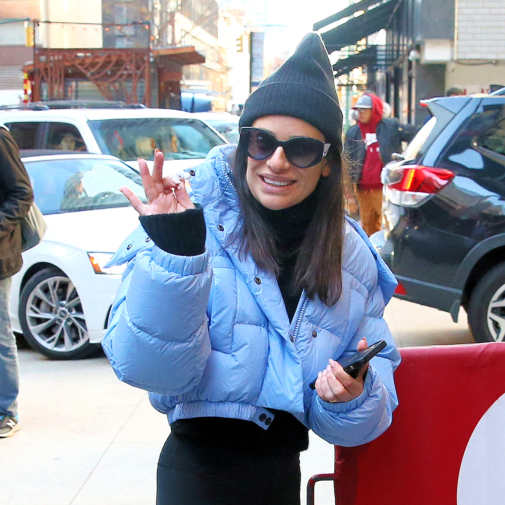 Lea Michele Arrives At The August Wilson Theater For Her Matinee Performance Of 'Funny Girl' In New York City