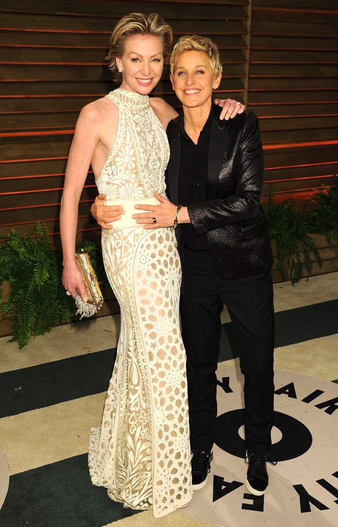 Ellen DeGeneres & Portia de Rossi at the 2014 Vanity Fair Oscar Party