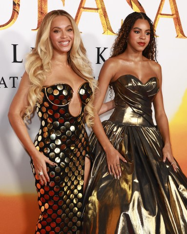 HOLLYWOOD, CALIFORNIA - DECEMBER 09: (L-R) Beyoncéand Blue Ivy Carter attend the Los Angeles premiere of Disney's "Mufasa: The Lion King" at Dolby Theatre on December 09, 2024 in Hollywood, California. (Photo by Matt Winkelmeyer/GA/The Hollywood Reporter via Getty Images)