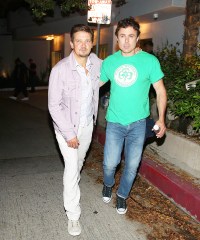 west hollywood, CA  - Actor Jeremy Renner brings a cheerful demeanor to Kate Beckinsale's 50th birthday celebration, joined by Casey Affleck, despite his ongoing recovery from a recent serious accident.

Pictured: Jeremy Renner, Casey Affleck

BACKGRID USA 30 JULY 2023 

USA: +1 310 798 9111 / usasales@backgrid.com

UK: +44 208 344 2007 / uksales@backgrid.com

*UK Clients - Pictures Containing Children
Please Pixelate Face Prior To Publication*